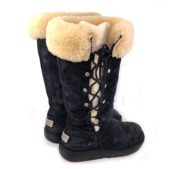 UGG Upside Shearling Cuff Sheepskin Winter Boots 7 - Picture 5 of 12